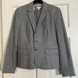 J. Crew Classic Gray Blazer with Gold Buttons